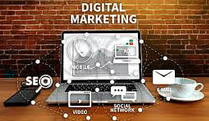 Image of a workspace with the five Top SEO Digital Marketing Strategies